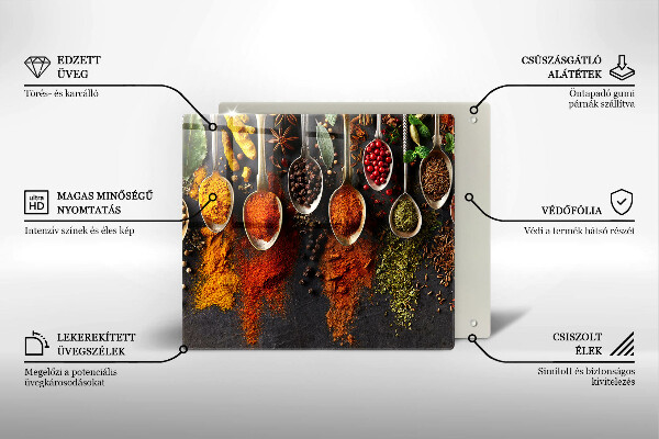 Tocător din sticlă Linguri cu condimente