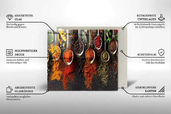 Tocător din sticlă Linguri cu condimente