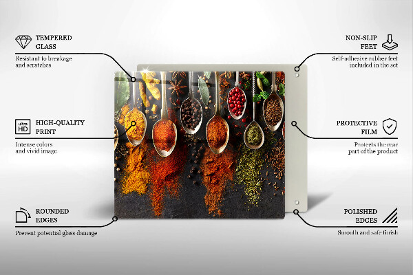 Tocător din sticlă Linguri cu condimente