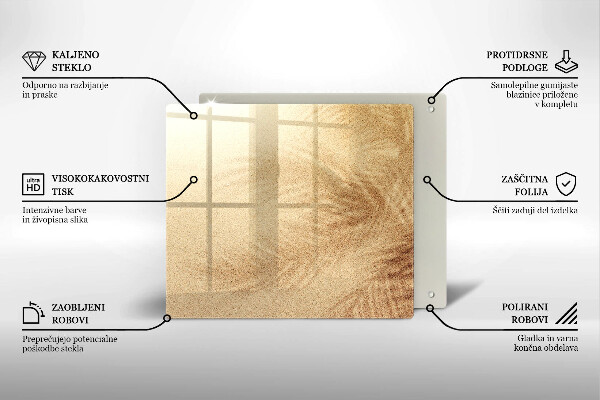 Tocător din sticlă Vacanță pe plajă cu nisip