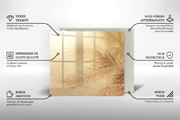 Tocător din sticlă Vacanță pe plajă cu nisip