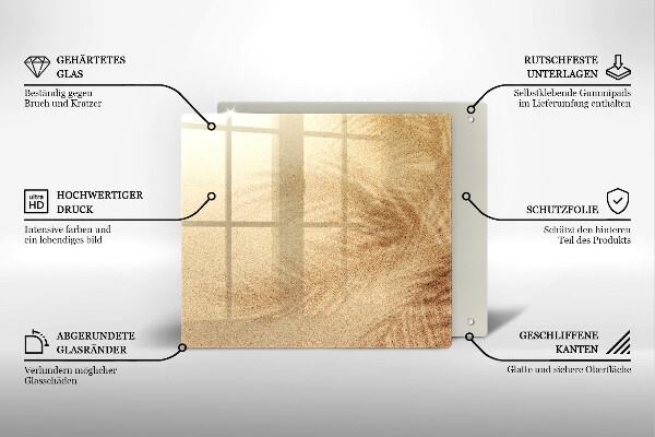 Tocător din sticlă Vacanță pe plajă cu nisip