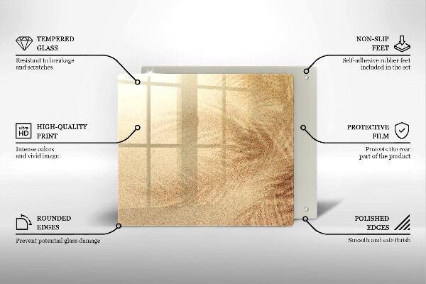 Tocător din sticlă Vacanță pe plajă cu nisip