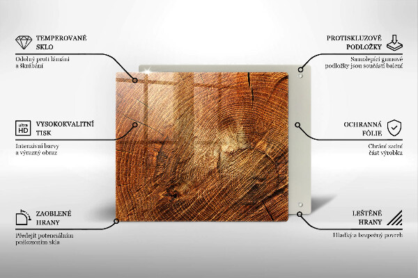 Tocător din sticlă Granul de lemn al copacului