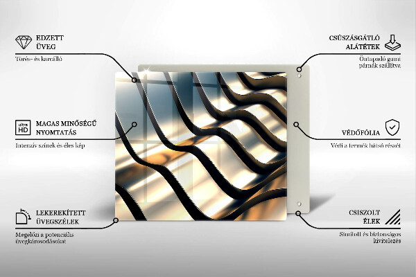 Tocător din sticlă Forme metalice 3D