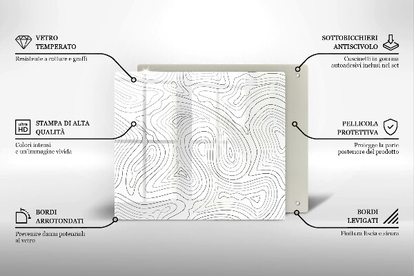 Tocător din sticlă Forme abstracte