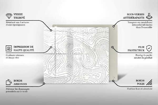 Tocător din sticlă Forme abstracte