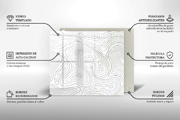 Tocător din sticlă Forme abstracte