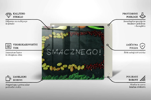 Tocător din sticlă Inscripție Poftă bună!