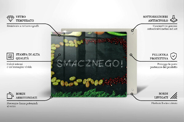 Tocător din sticlă Inscripție Poftă bună!