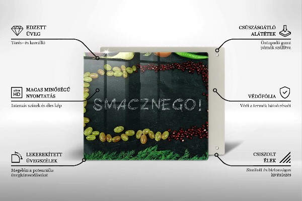 Tocător din sticlă Inscripție Poftă bună!