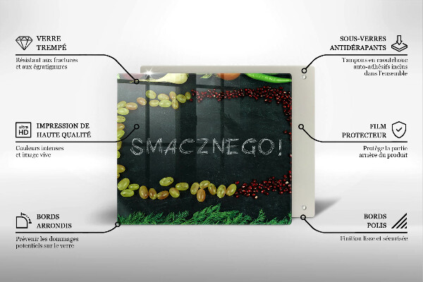 Tocător din sticlă Inscripție Poftă bună!