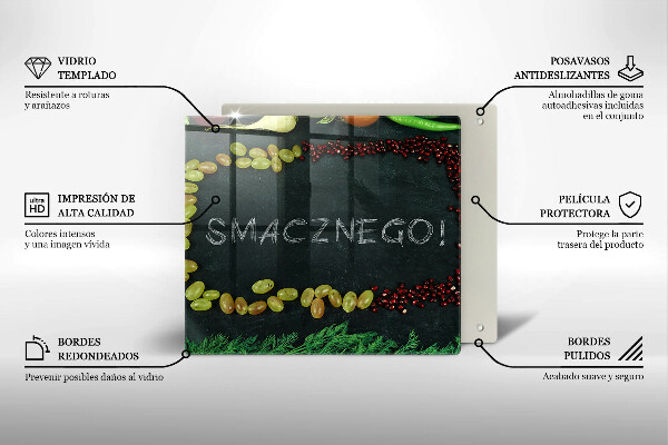 Tocător din sticlă Inscripție Poftă bună!