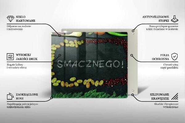 Tocător din sticlă Inscripție Poftă bună!
