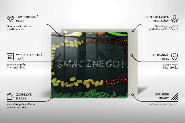 Tocător din sticlă Inscripție Poftă bună!