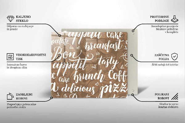 Tocător din sticlă Bon appetit subtitrare