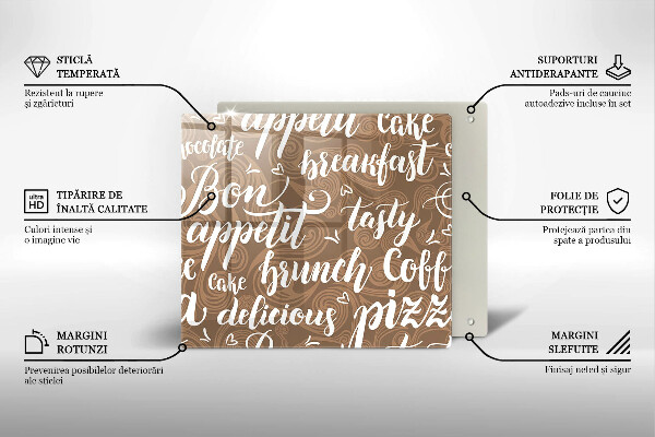 Tocător din sticlă Bon appetit subtitrare