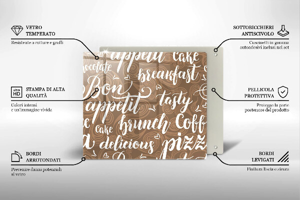 Tocător din sticlă Bon appetit subtitrare