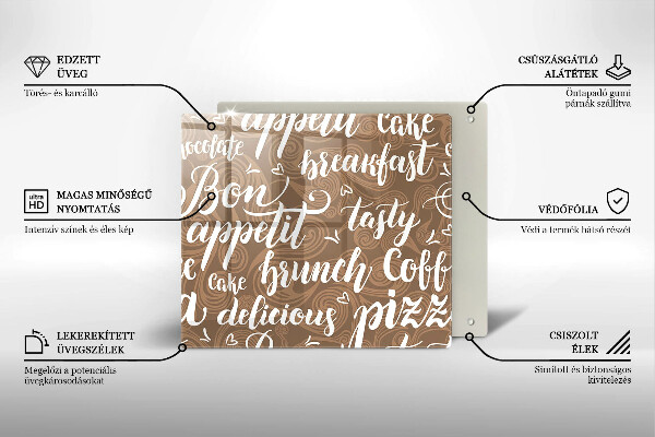 Tocător din sticlă Bon appetit subtitrare