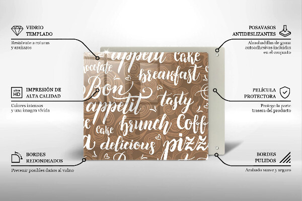 Tocător din sticlă Bon appetit subtitrare