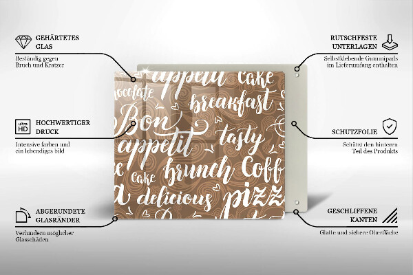 Tocător din sticlă Bon appetit subtitrare