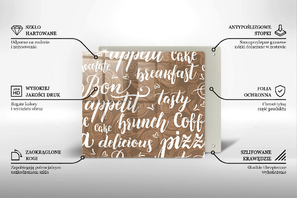 Tocător din sticlă Bon appetit subtitrare