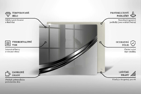 Tocător din sticlă Abstracția metalului
