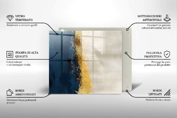 Tocător din sticlă Abstracția aurului