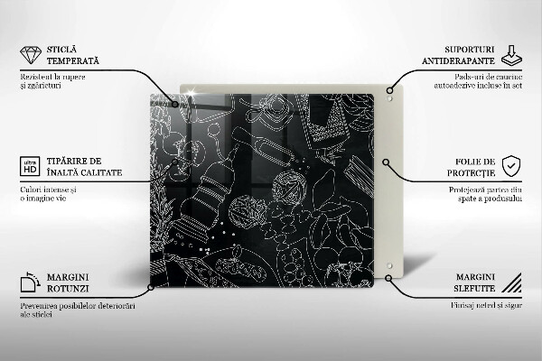 Tocător din sticlă Accesorii pentru bucatarie