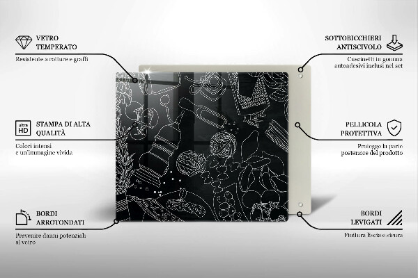 Tocător din sticlă Accesorii pentru bucatarie