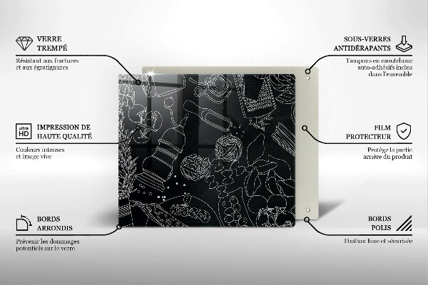 Tocător din sticlă Accesorii pentru bucatarie