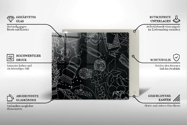 Tocător din sticlă Accesorii pentru bucatarie