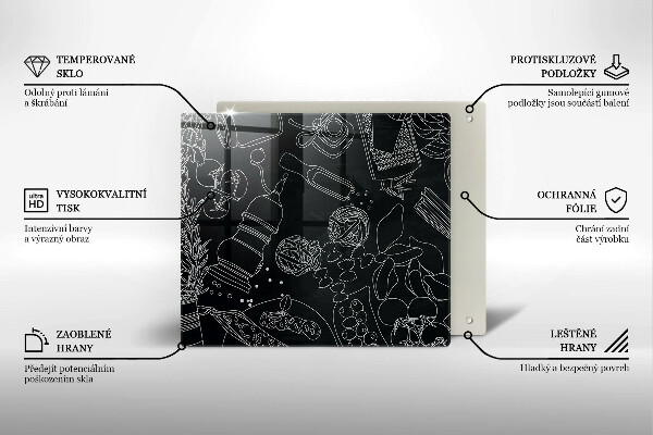 Tocător din sticlă Accesorii pentru bucatarie