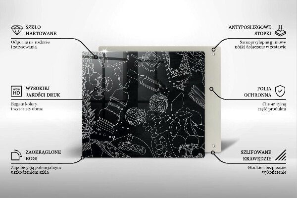 Tocător din sticlă Accesorii pentru bucatarie