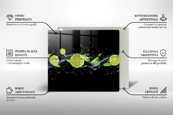 Tocător din sticlă Apă de mentă de var