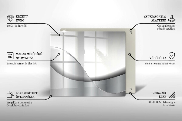 Tocător din sticlă Design cu linii abstracte