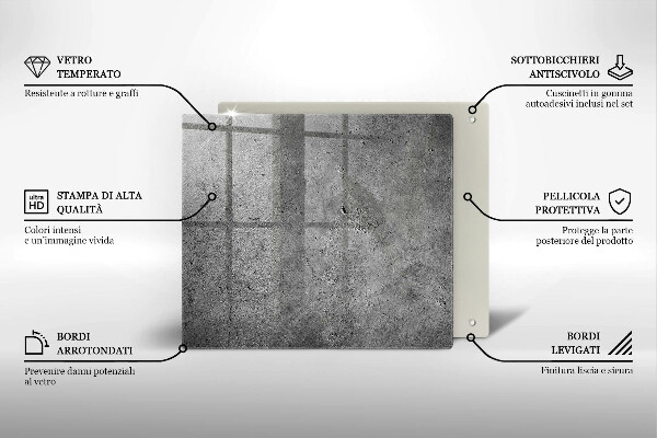 Tocător din sticlă Textura de piatră de beton