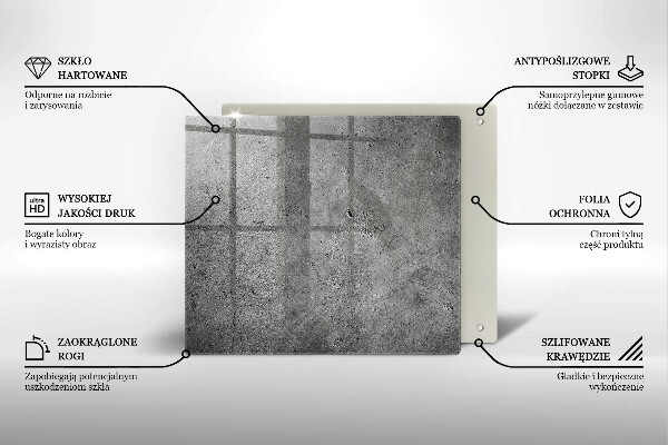 Tocător din sticlă Textura de piatră de beton