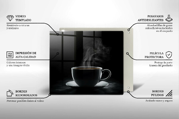 Tocător de bucătărie ceașcă fierbinte de cafea