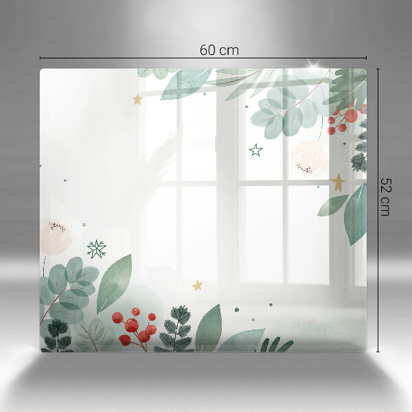 Tocător din sticlă Acuarelă frunze