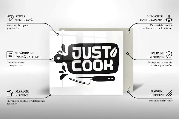Tocător din sticlă Just cook