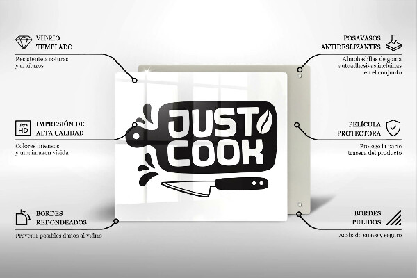 Tocător din sticlă Just cook