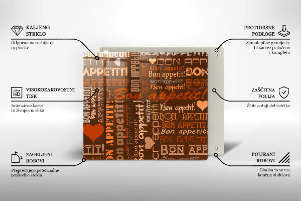 Tocător din sticlă Bon appetit subtitrare