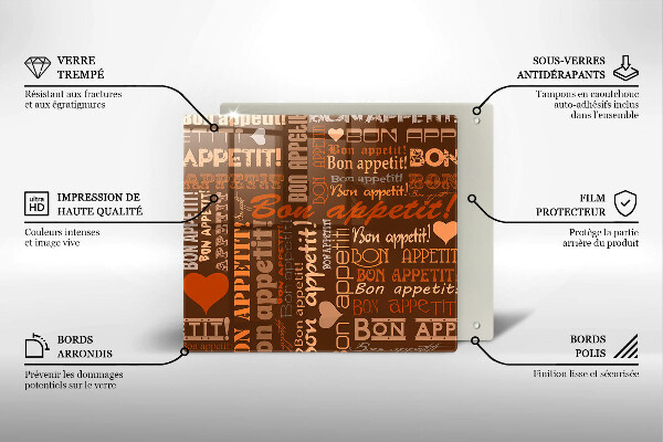 Tocător din sticlă Bon appetit subtitrare