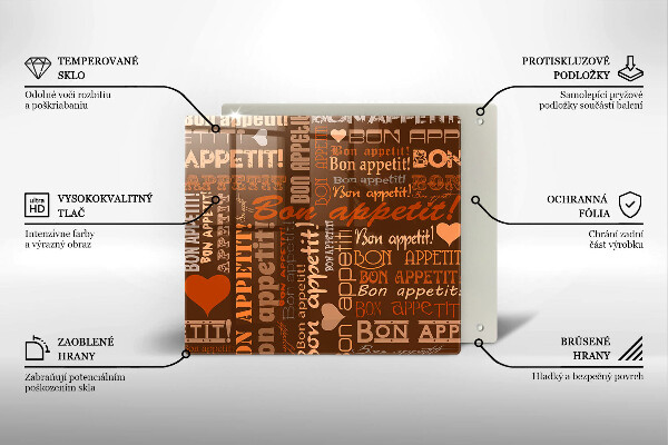 Tocător din sticlă Bon appetit subtitrare