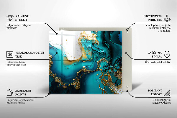 Tocător de bucătărie Abstracție turcoaz