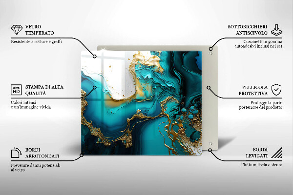 Tocător de bucătărie Abstracție turcoaz
