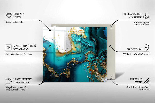 Tocător de bucătărie Abstracție turcoaz