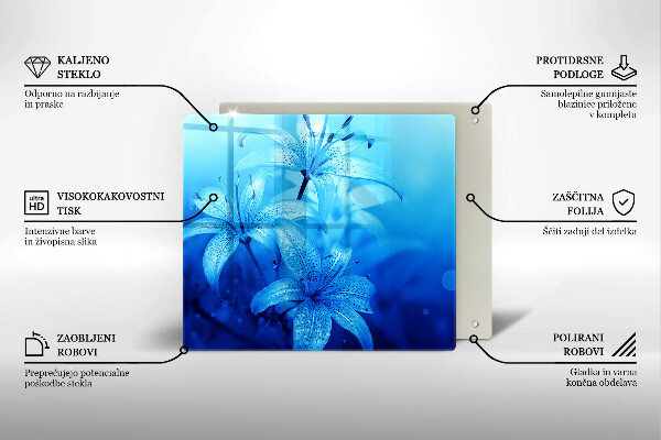 Tocător de bucătărie Flori albastre