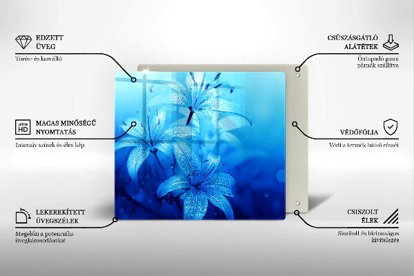 Tocător de bucătărie Flori albastre